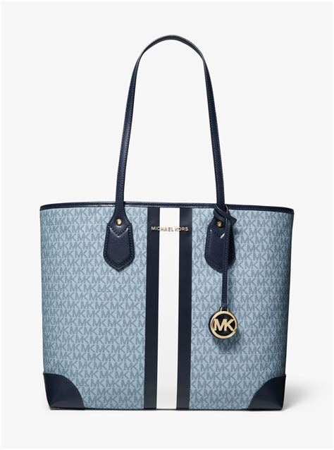 michael kors eva tote blue|Michael Michael Kors Logo Eva Large Tote .